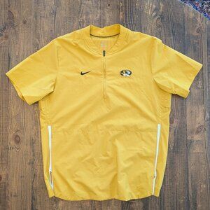 Mizzou Nike Lightweight Vented Short Sleeve Coaches 1/4 Zip Jacket Gold, L